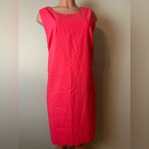 J.CREW Shift Dress Women’s Scalloped Edge NEW Linen Cotton Sleeveless Sz 20